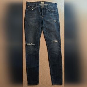 Hudson Jeans Dark Blue Distressed Skinny Jeans